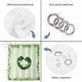 thumbnail image 4 of St. Patrick's Day Shower Curtain, Waterproof Shower Curtains for Bathroom, Lucky Shamrock Leaves Lips Green Stripes Washable Fabric Bathtub Curtain Set Bath Decor with 12 Hooks Standard 72"x72", 4 of 8