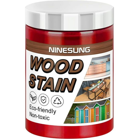 Red Wood Stain | Colored Wood Stain for Indoor and Outdoor Furniture | Fast Drying Water Based Stain for Wood | 4 Ounces Wood Dye (Red, 4 oz)
