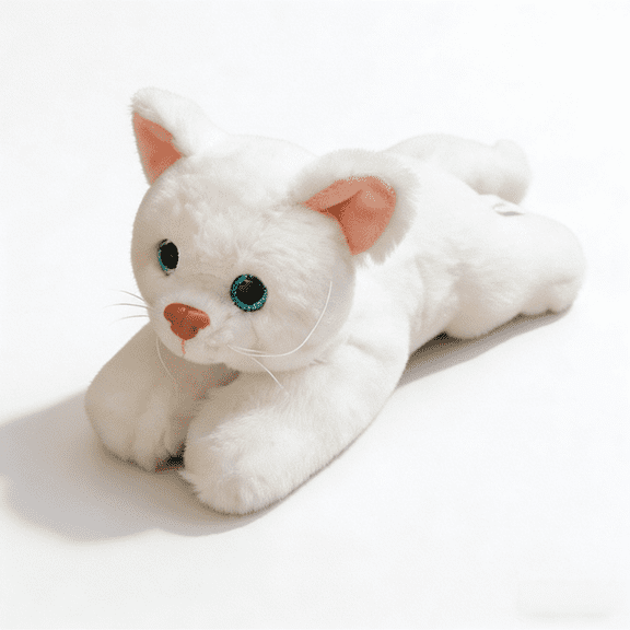 Soft Stuffed Lying Kitten Model Fake Cat Realist Animals Plush Doll for Gift