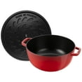 thumbnail image 3 of STAUB La Cocotte 4.8 L Cast Iron Round Essential French Oven With Snake Lid, Cherry, 3 of 10