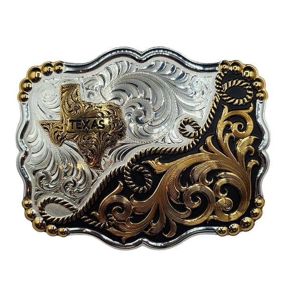 Montana Silversmiths Two Tone State Of Texas - Acc Buckle - 35410Yg-610Txm