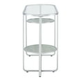 thumbnail image 4 of Furniture of America Jolle 2-Shelf Waterfall Pattern Glass Top and Chrome Sofa Table, 4 of 7