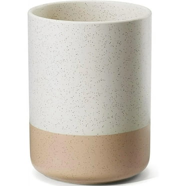 Yangbaga kitchen Utensil Holder for Countertop-7.2" Large Kitchen Utensil Organizer Ceramic Cooking Utensil Holder,Utensil Crock for Kitchen Counter Matte Cream-Colored Farmhouse Decor Accessories