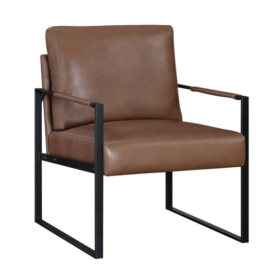 Lexicon Brynda Faux leather Accent Chair in Brown