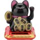 thumbnail image 1 of Gato de la suerte con brazo oscilante solar, bonito gato de la suerte, decoración para el hogar y el coche (gato de la suerte negro), 1 of 5