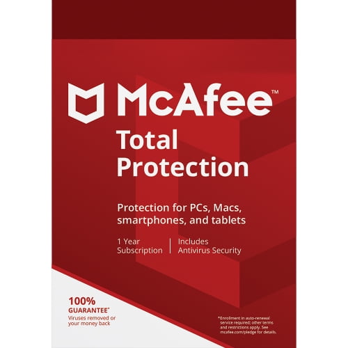 McAfee Protection Totale 1 An 5-Dispositif (Fenêtres/mac OS/Android/iOS)
