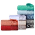 thumbnail image 6 of BNM Cotton Floral Border Bath Towel Set of 4, White, 6 of 7