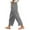 A-Grey386, variant on Womens Wide Leg Pants Linen Side Slit Button Boho Style Trousers Retro Elastic Waist Baggy Breathable Pants Vacation
