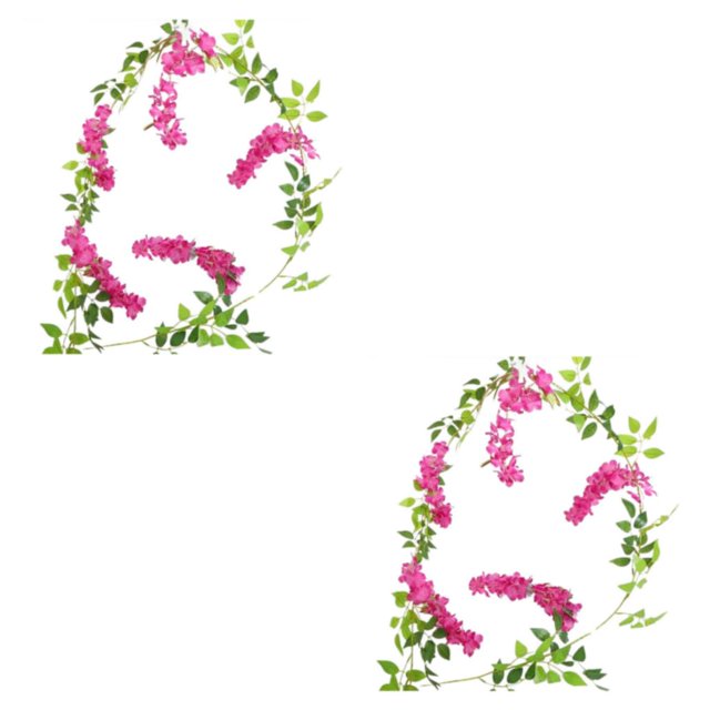 Yuarrent Flores artificiales de glicina para decoración de bodas, flores artificiales de ABS fáciles de limpiar para decoración de fiestas, Verde Alambre de hierro 2Conjunto