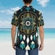 thumbnail image 4 of Balery Boho Dreamcatcher Camisas hawaianas de manga corta para hombre, camisas playeras de corte holgado, camisas de vacaciones con botones,Large, 4 of 7