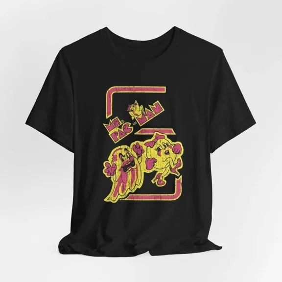 CLASSIC ABC122 - MS. PAC MAN Tshirt T-shirt T shirt Vintage Aesthetic Video Game Tee 198