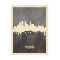 Michael Tompsett 'Minneapolis Minnesota Skyline Gray' Canvas Art