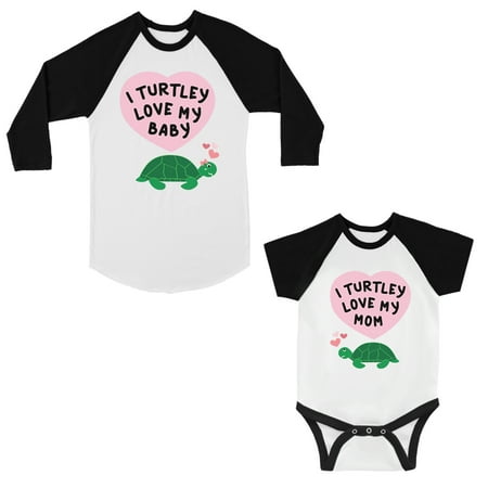 

Turtley Love Baby Mom Mom and Baby Matching Baseball Shirts Gifts
