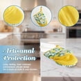 thumbnail image 3 of 2 Pcs Oven Mitts Non-Slip Cotton Mitts Set for Kitchen Baking Cooking,Yellow Lemons On A Light Background, 3 of 7