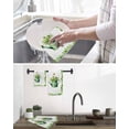 thumbnail image 5 of St Patrick's Day Kitchen Dish Towels for Drying Dishes Set of 4, Watercolor Shamrock Leaves Watering Can Green Waffle Weave Microfiber Hand Tea Bathroom Towels Quick Dry & Absorbent Towel 15.7x23.6, 5 of 7