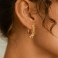 thumbnail image 6 of GDCOIN Open Spike C Shape Earrings 14K Gold Plated Simple Everyday Jewelry for Women, 6 of 9