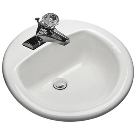 03 Bone Ultimate Lavatory - 239-4BON 19 in. Bone Round Self Rimming Lavatory