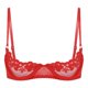 thumbnail image 1 of Womens 1/4 Cups Underwire Bra Halter Neck O Ring Sheer Lace Push Up Brassiere Lingerie Breast Open Bras Underwear, 1 of 4