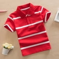 thumbnail image 5 of Odeerbi Camisas de Golf de Chicos Botón de Solapa A Rayas Camisas de Tenis de Manga Corta Uniforme Escolar, 5 of 5