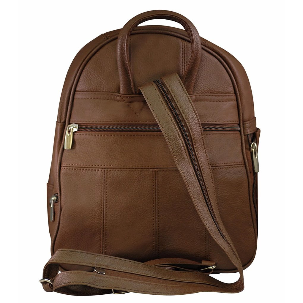 Leather Backpack Purse Mid Size & Convertible into single strap sling Bag or Backpack wearing Multiple Organizer Pockets