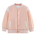 thumbnail image 2 of Grblisyd Kids Varsity Baseball Jacket Colorblock Bomber Coat Unisex Boys Girls School Outwear with Pocket, 2 of 6