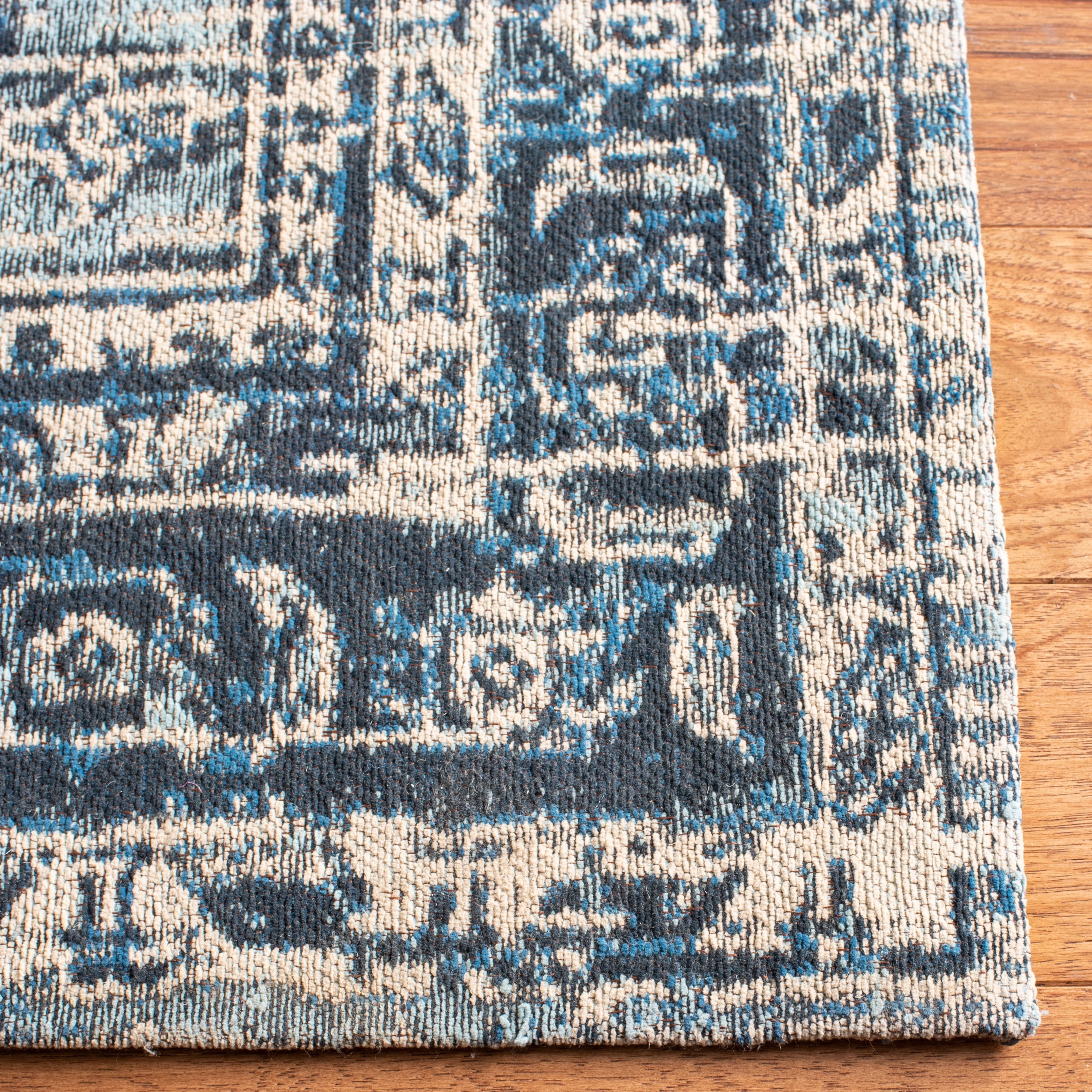 SAFAVIEH Classic Vintage Bedinn Overdyed Polyester Area Rug, Blue, 5' x 8'