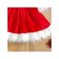 thumbnail image 6 of Kid Baby Girl Christmas Santa Claus Dress Faux Fur Long Sleeve Off Shoulder Dress Xmas Party Outfit Red 1-7T, 6 of 7