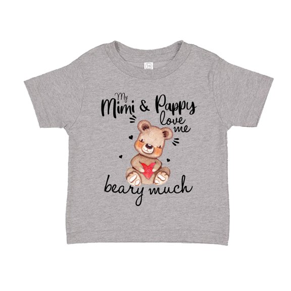 My Mimi and Pappy Love Me Beary Much Toddler T-Shirt 2T Athletic Heather