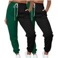 thumbnail image 1 of Hvobtty Pantalon Long Décontracté pour Femmes, Pantalon Décontracté Patchwork pour Femmes Taille Haute à Cordon avec Multiples Poches Corset Pantalon Long, 1 of 3
