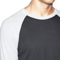 thumbnail image 4 of American Apparel Men's 50/50 Raglan 3/4 Sleeve T-Shirt, 2-Pack, Black/White, Medium, 4 of 6