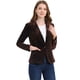 thumbnail image 1 of Abrigo De Oficina Para Mujer Allegra K Chaqueta De Terciopelo Marrón oscuro XS, 1 of 7