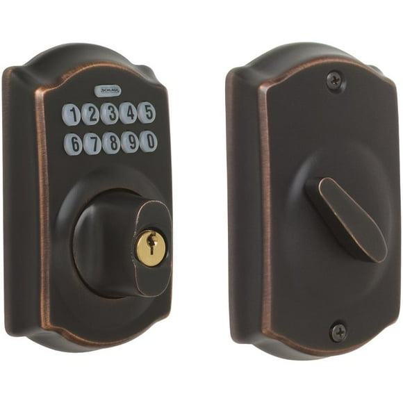 Aged Bronze Camelot Electronic Deadbolt Lock