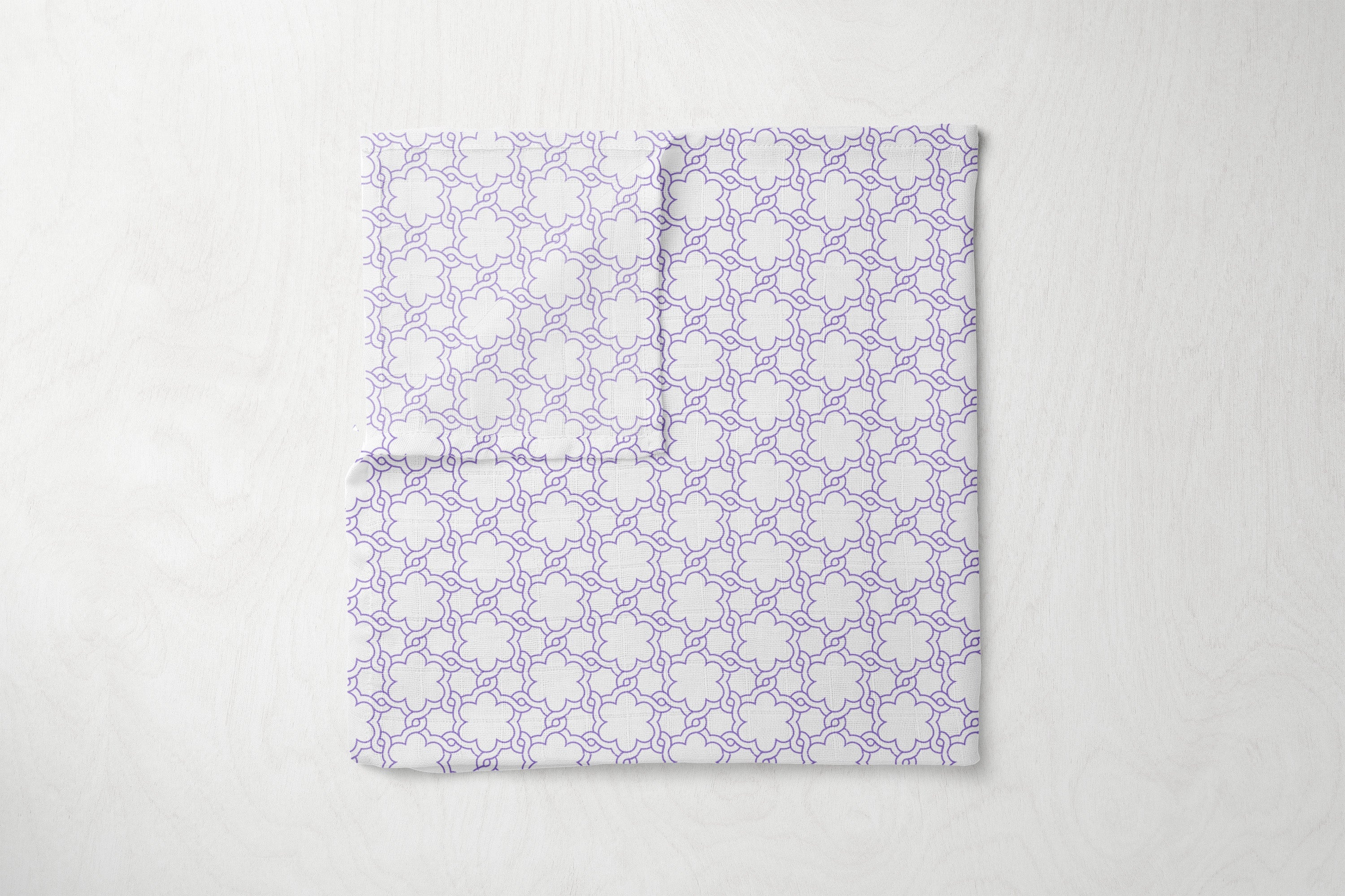 Bacati - Paisley Petals Floral Lilac Muslin Girls 7 pc Crib Bedding Set with 4 Swaddling Blankets