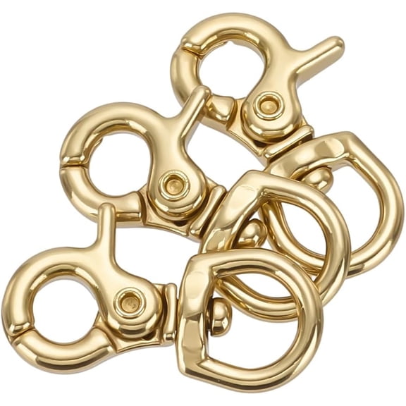 3Pcs Trigger Snap Hooks Brass Swivel Snap Hook Clasps 360 Degree Heavy Duty Snaps Metal Lobster Clasps Lanyard Clips
