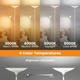 thumbnail image 3 of Upgraded 2-Light Torchiere Floor Lamp - 34W Color Changing Standing Lamp with Remote, Rotatable Floor Reading Light, Modern Standing Light with for  Room  Office, White, 3 of 6