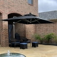 thumbnail image 3 of PURPLE LEAF 11FT Square Double Top Deluxe Solar Powered LED Patio Umbrella Outdoor Cantilever Umbrella, Black, 3 of 16
