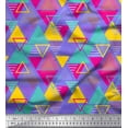 thumbnail image 1 of Soimoi Purple Cotton Duck Fabric Triangle Art Geometric Print Fabric by Yard 42 Inch Wide, 1 of 3