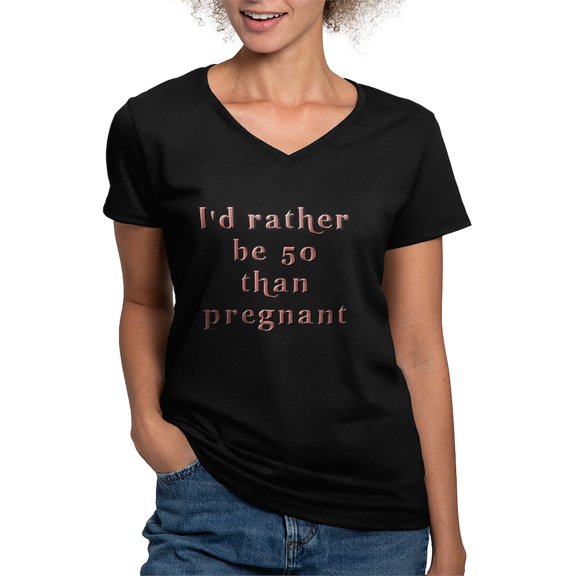 CafePress - Rather Be 50 T Shirt - Women's V-Neck Dark T-Shirt