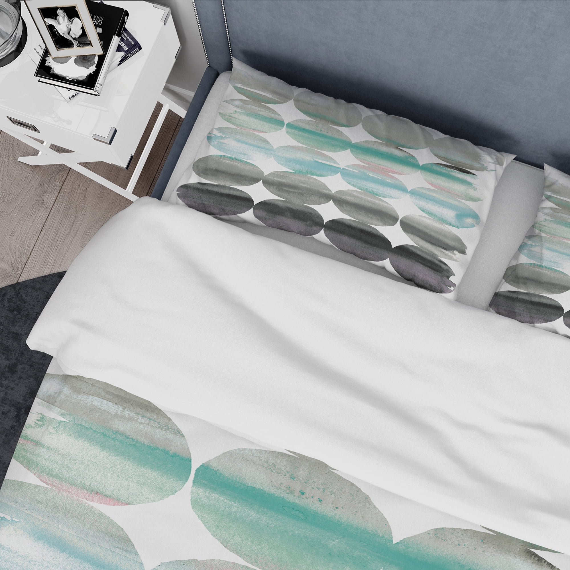 Designart 'geometric Neutral Glue Circles' Geometric Duvet Cover Set