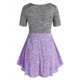 thumbnail image 2 of Talla grande Colorblock Square Ring Sweetheart T Shirt Rosegal Camisetas tallas grandes, 2 of 5