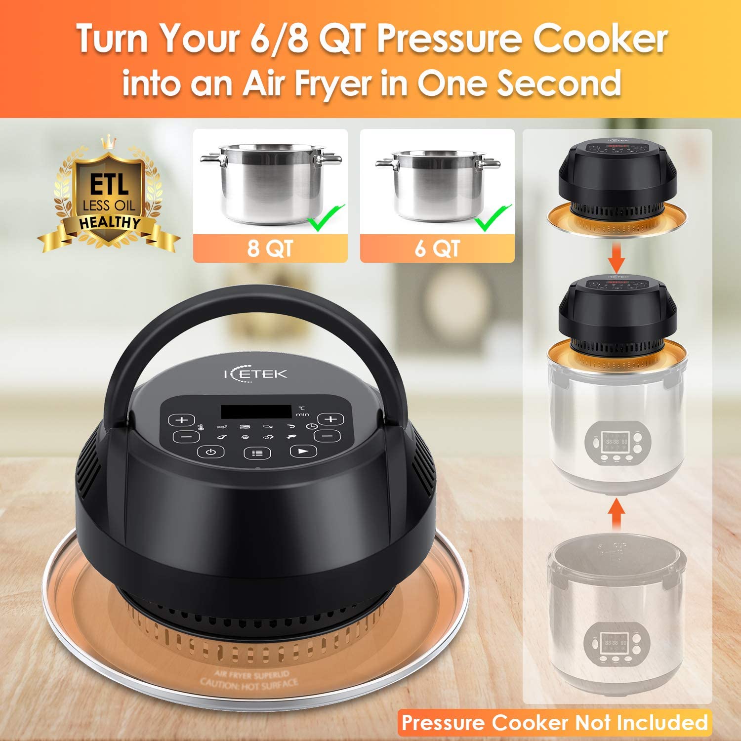 icetek air fryer oven