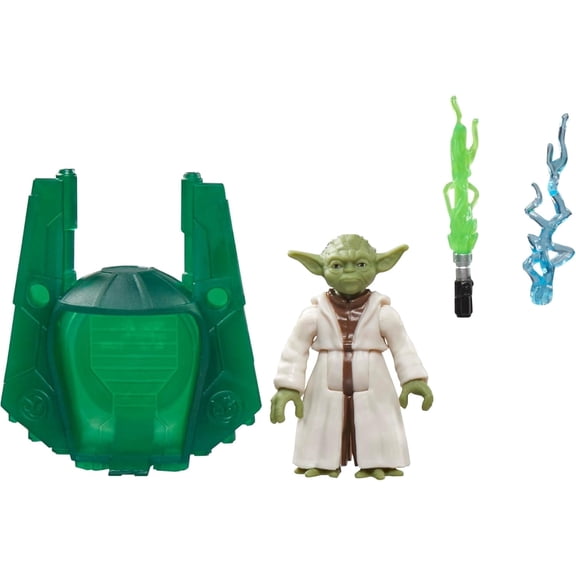 STAR WARS Epic World of Action Master Yoda, 4-Inch Scale Action Figure, Ship & 2 Accessories