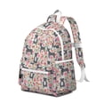 thumbnail image 2 of Boston Terrier Dog with Flower Backpack for School,Cute School Bag,Schoolbag with Adjustable Shoulder Straps & Padded Back,13.4"x11"x4.7", 2 of 6