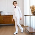 thumbnail image 6 of Eltusu Boys Outfit Sets, 6 Pieces Relaxed Fit Long Sleeve School Uniform Set White Size 6 T, 6 of 8