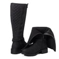 thumbnail image 3 of Love Steetly Women's Extra Wide Calf Knee High Boots, Quilted Tall Boots with Buckle Chain, Block Heel Side Zipper Non-Slip Winter Boots., 3 of 8