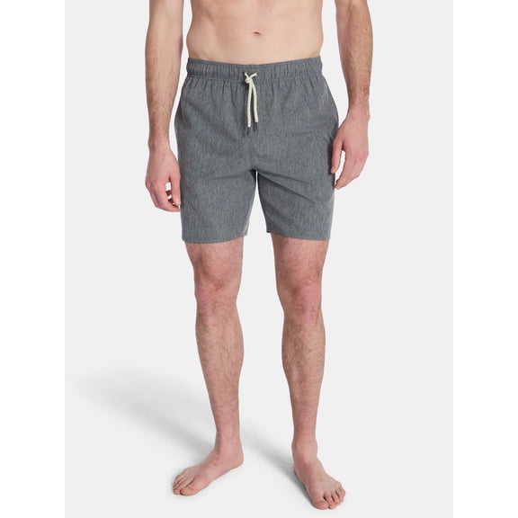 Laguna Men's Stretch Volley Swim Trunks with Brief Liner, 7" Inseam, Sizes M-2XL