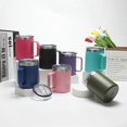 thumbnail image 4 of Tasse à Café avec Poignée, 12 Onces Tasse de Voyage en Acier Inoxydable Isolée, Tasse à Café Réutilisable avec Couvercle (Rose), 4 of 5