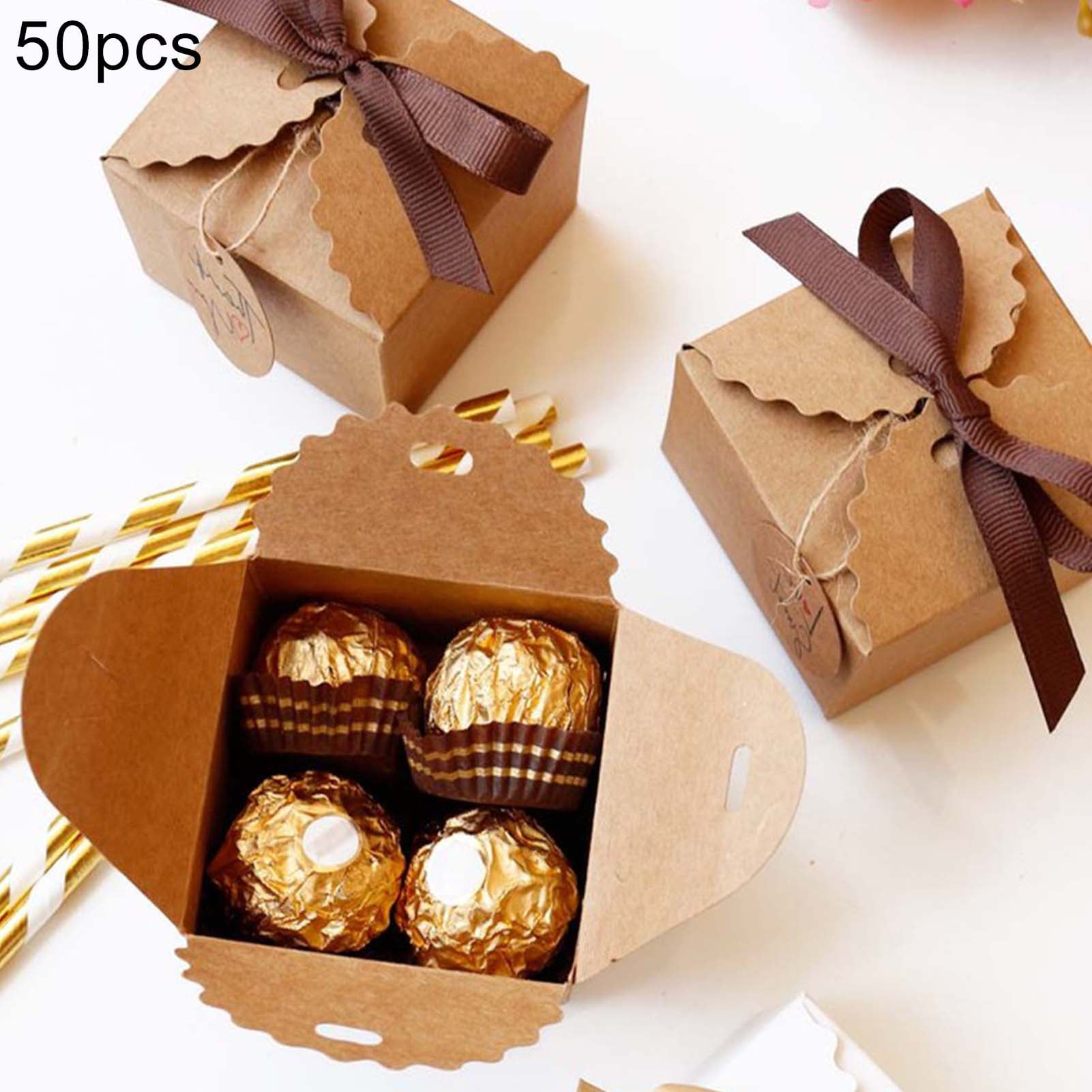 50pcs DIY Vintage Travel Candy Box Chocolate Packaging Gift Box Party Wedding 