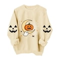 thumbnail image 5 of Uootdi Halloween Womens Sweatshirt Crew Neck Crescent Moon Pumpkin Ghost Print Pullover Tops Loose Fit Casual Outing Womens Sweatshirts for Women Gift, 5 of 8