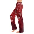 thumbnail image 2 of WTOBBY Women's Soft Comfortable Christmas Print Flannel Pajama Bottoms, Casual Home Pants with Holiday Snowflake and Tree Patterns, Cozy Fleece-Lined Sleepwear for Winter,Deep Red L, 2 of 5
